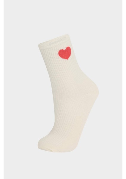 Kız Çocuk 5'li Pamuklu Uzun Çorap F8983A8NS