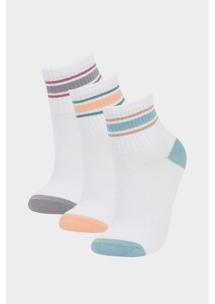 Kız Çocuk 3'lü Pamuklu Soket Çorap F8937A8NS