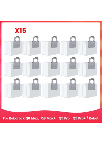 Roborock Için 15PCS Toz Torbaları Q8 Max, Q8 Max+, Q5 Pro, Q5 Pro+ Robot Vakum Temizleyici Aksesuarları (Yurt Dışından)