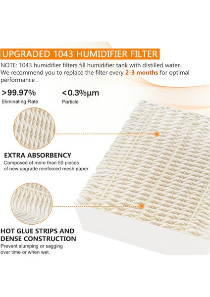 1043 Nemlendirici Fitil Filtreler Essick Air Ep9 Serisi EP9500 EP9700 &amp; Bemıs Space Saver 800 8000 Serisi Nemlendiriciler (Yurt Dışından) fiyatları