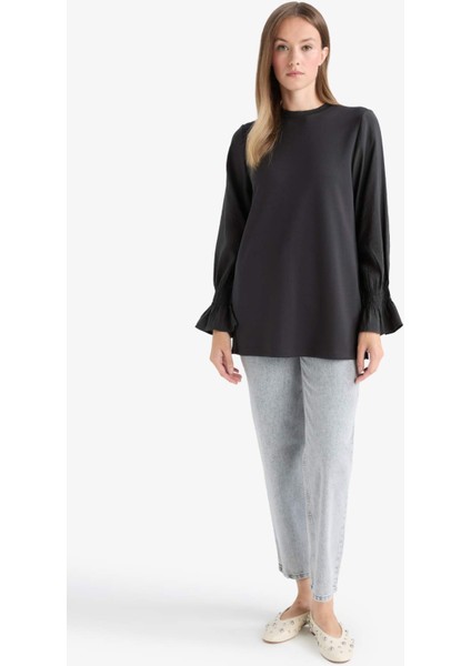 Regular Fit Bisiklet Yaka Uzun Kollu Tunik F6165AX25AU