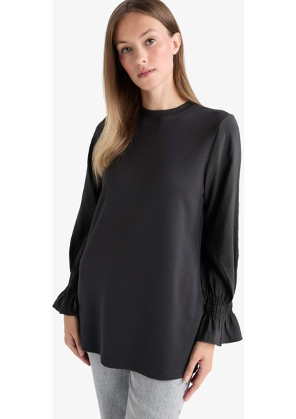 Regular Fit Bisiklet Yaka Uzun Kollu Tunik F6165AX25AU