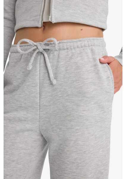 Straight Fit Beli Bağcıklı Basic Düz Geniş Paça Eşofman Altı D6667AX25AU