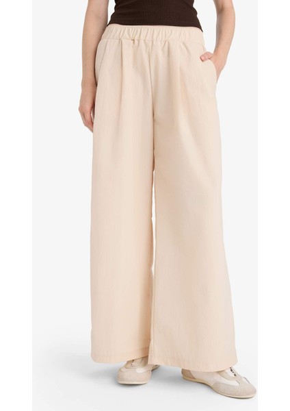 Wide Leg Çift Cepli Normal Bel Standart Boy Pantolon F9223AX25SM