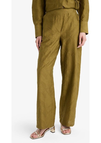 Regular Fit Beli Lastikli Jakarlı Pantolon F9332AX25AU
