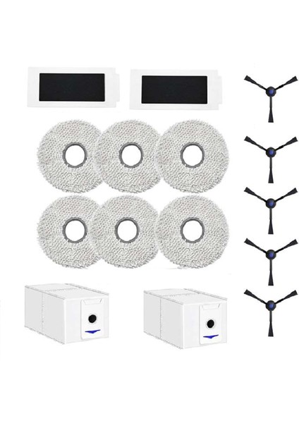 Ecovacs Deebot T30 Pro Omni Robot Vakum Temizleyici Aksesuar Filtreleri Bezler Yan Fırçalar Toz Torbaları Yedek Parçalar (Yurt Dışından)