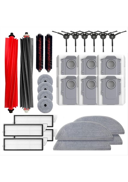 Roborock Için Yedek Parçalar S8 Maxv Ultra /s8 Max Ultra Vakum Süpürge Ana Yan Fırça Filtre Mop Bez Toz Çanta Seti (Yurt Dışından)