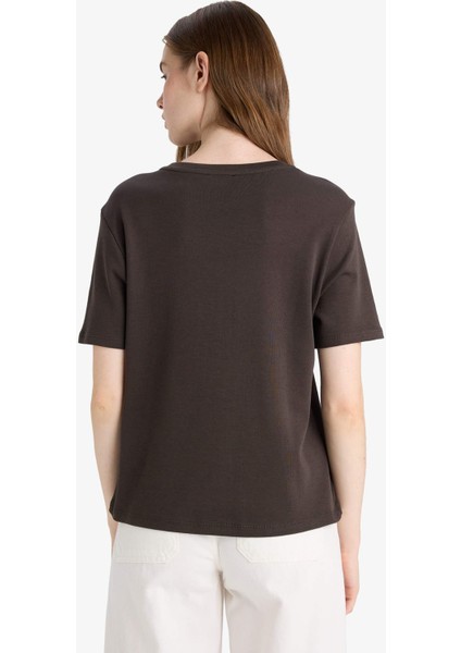 Regular Fit Bisiklet Yaka Kısa Kollu Tişört D7579AX25AU