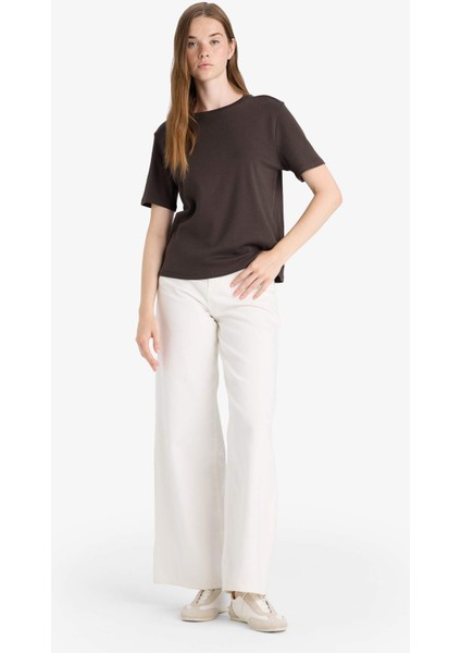 Regular Fit Bisiklet Yaka Kısa Kollu Tişört D7579AX25AU