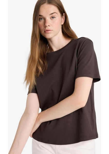 Regular Fit Bisiklet Yaka Kısa Kollu Tişört D7579AX25AU