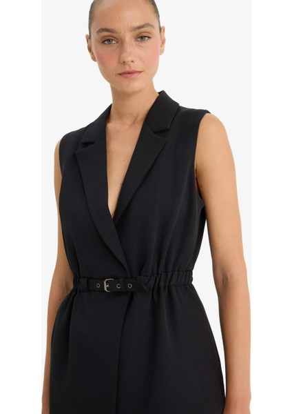 Fitted Ceket Yaka Yelek D4784AX25AU