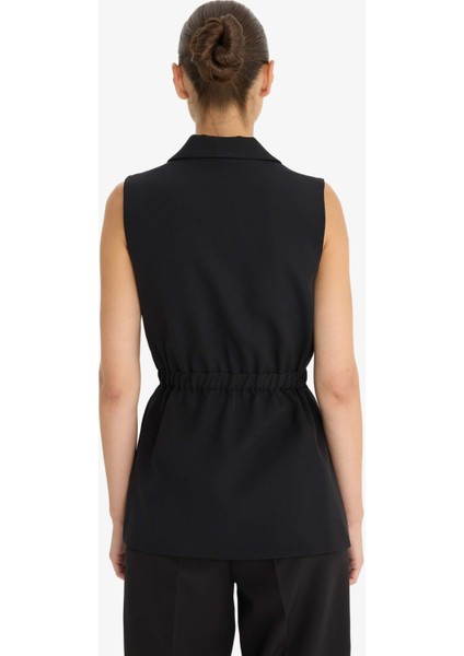 Fitted Ceket Yaka Yelek D4784AX25AU