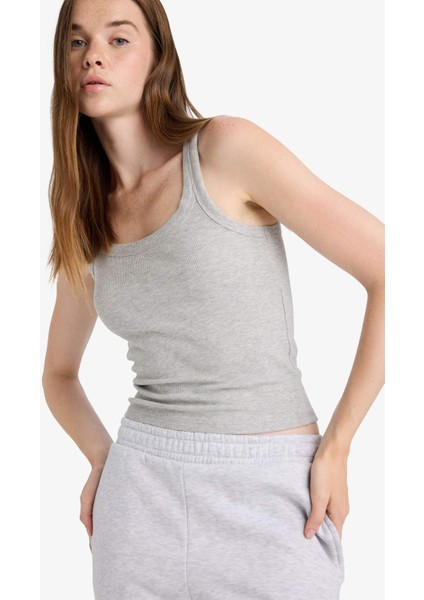 Fitted U Yaka Fitilli Kaşkorse Atlet F7818AX25AU