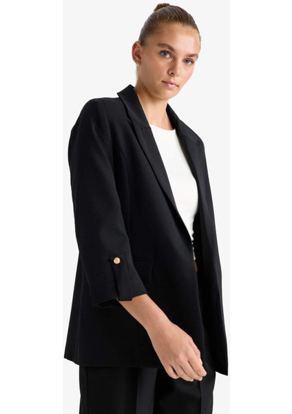 Loose Fit Ceket Yaka Basic Blazer Ceket C3215AX25AU