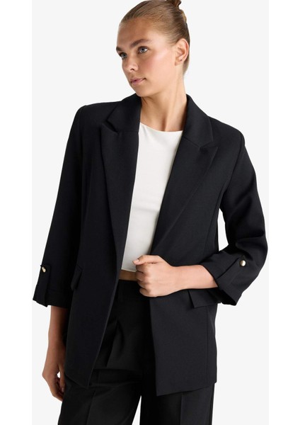 Loose Fit Ceket Yaka Basic Blazer Ceket C3215AX25AU