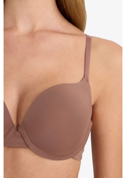 Push Up Micro Kaplı Yarım Dolgulu Balenli Tişört Bra Fall in Love Z3350AZ25AU