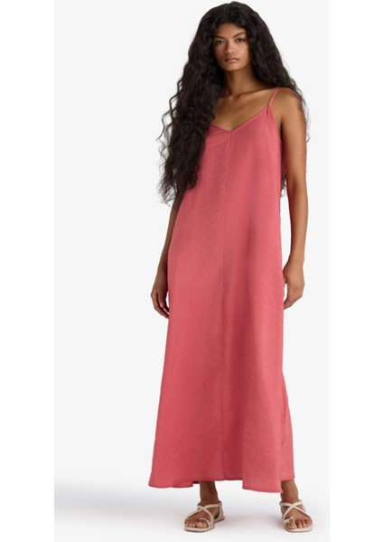 V Yaka Modal İnce Askılı Maxi Elbise F8137AX25AU