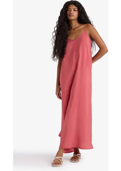 V Yaka Modal İnce Askılı Maxi Elbise F8137AX25AU