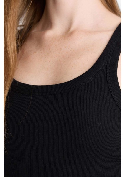 Fitted U Yaka Fitilli Kaşkorse Atlet F7818AX25AU