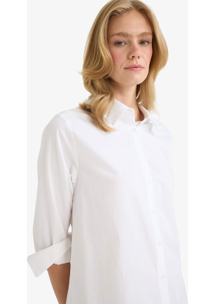 Regular Fit Poplin Uzun Kollu Gömlek F9072AX25AU