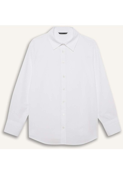 Regular Fit Poplin Uzun Kollu Gömlek F9072AX25AU