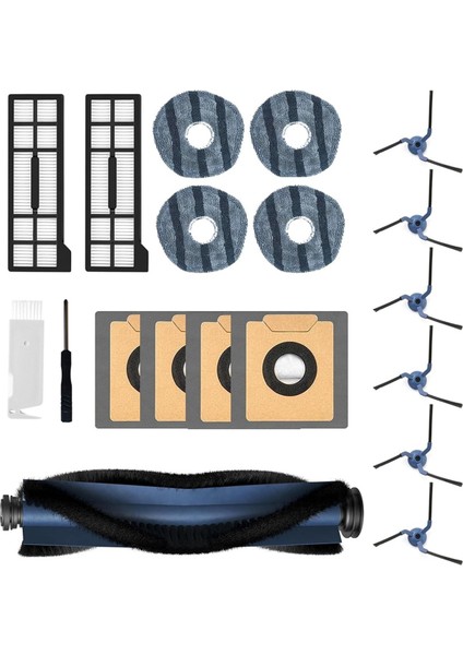 Eufy X10 Pro Omni Için Robot Vakum Süpürücü Ana Yan Fırça Hepa Filtre Mop Bez Toz Torbaları Aksesuarlar Kiti (Yurt Dışından)