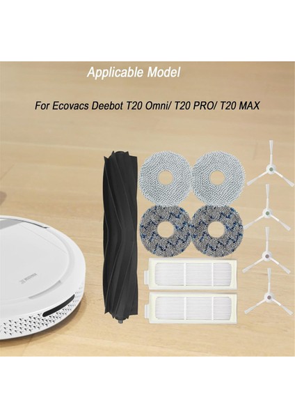 Ecovacs Için Yedek Parça Kiti Deebot T20 Omni/ T20 Pro/ T20 Max Ana Yan Fırça Hepa Filtreler Paspaslı Pedler Aksesuarlar (Yurt Dışından) fırsatları