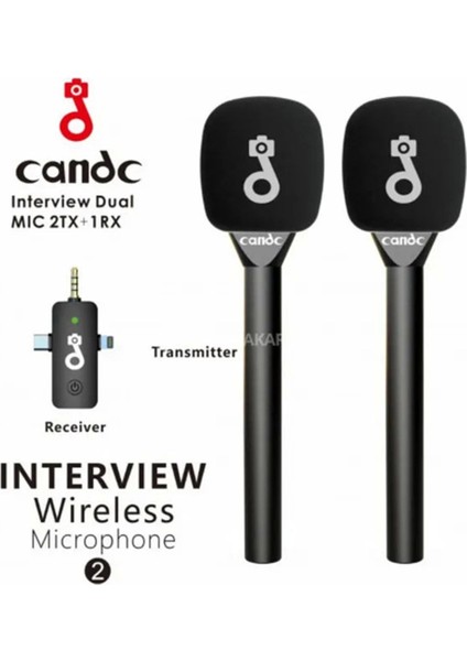 Çift Mikrofonlu Profosyonel Kablosuz Yüksek Kaliteli Ses Kaydı Röportaj Mikrofonu fiyatları