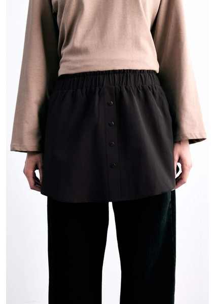 Relax Fit Yarı Elastik Bantlı Bel Poplin Tesettür Kapatıcı Parça F8527AX25SM