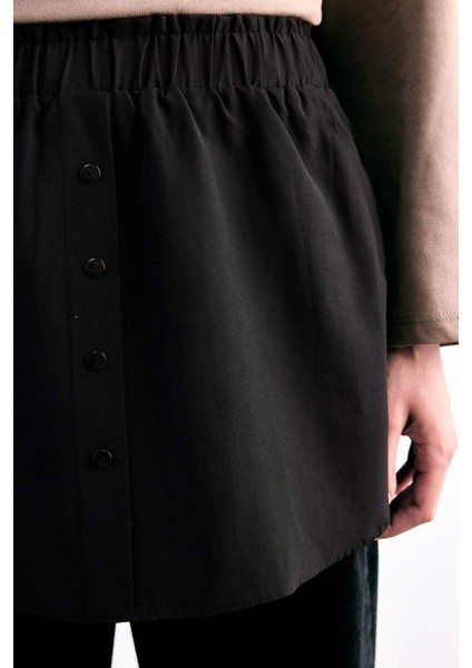 Relax Fit Yarı Elastik Bantlı Bel Poplin Tesettür Kapatıcı Parça F8527AX25SM