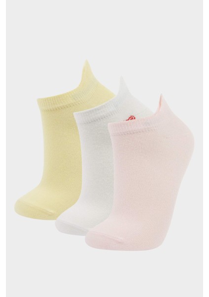 Kız Çocuk 3'lü Pamuklu Patik Çorap F9500A8NS