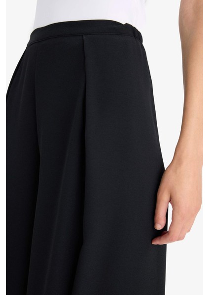 Flare Fit Normal Bel Düz Paça Krep Pantolon F9172AX25WN