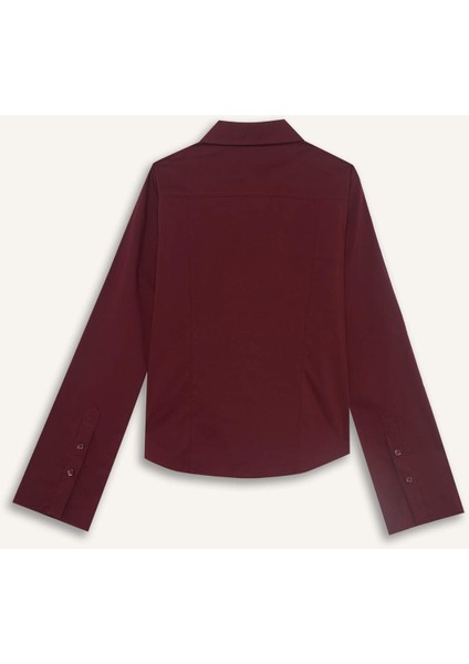 Fitted Poplin Uzun Kollu Gömlek F9434AX25AU