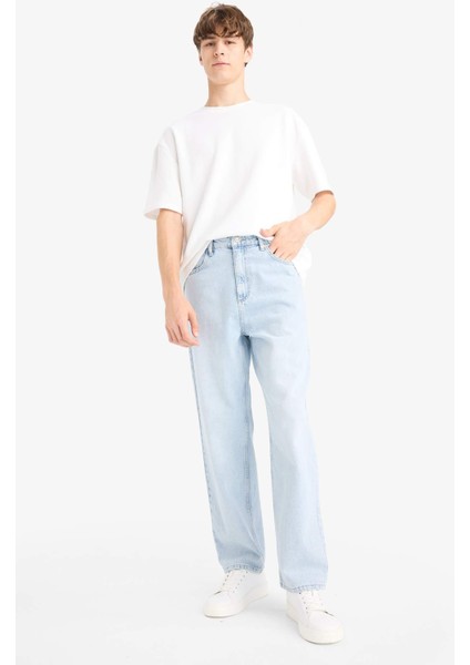 Baggy Fit Geniş Kalıp Geniş Paça Jean Yıkamalı Pantolon F9821AX25SM
