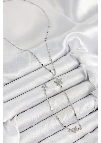 Bfs Pirinç Zirkon Taşlı Yıldız Model Gümüş Renk Y Kolye fiyatları