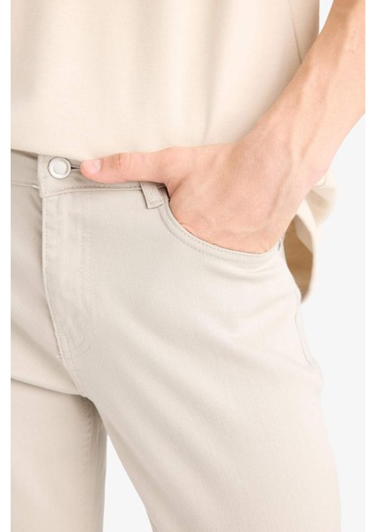 %100 Pamuk Pedro Slim Fit Dar Kalıp Normal Bel Dar Paça Jean Pantolon F9796AX25AU