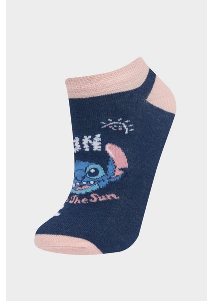 Kız Çocuk Disney Lilo & Stitch 3'lü Pamuklu Patik Çorap F1331A8NS