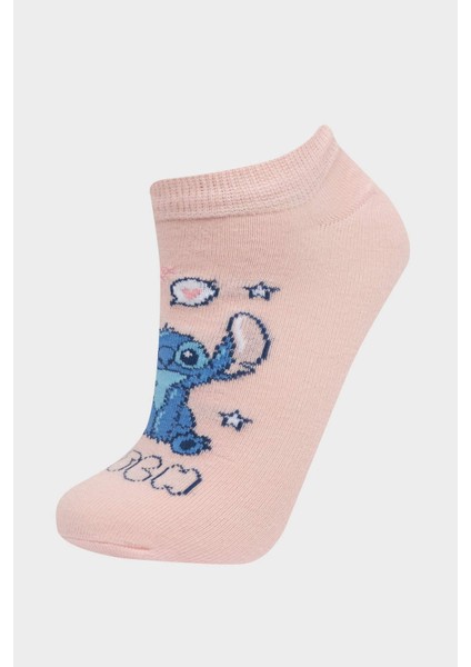 Kız Çocuk Disney Lilo & Stitch 3'lü Pamuklu Patik Çorap F1331A8NS