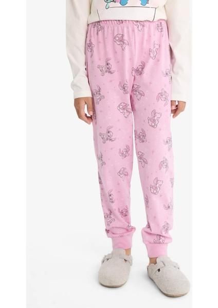 Kız Çocuk Disney Lilo & Stitch Pijama Takımı Uzun Kollu Üst Uzun Alt F7356A825AU
