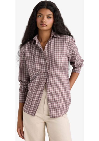 Regular Fit Kareli Uzun Kollu Gömlek F9082AX25AU