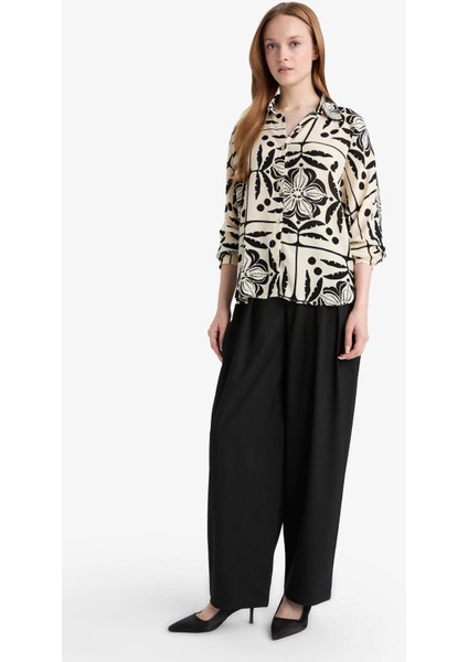 Barrel Fit Pileli Cepli Pantolon F8723AX25AU