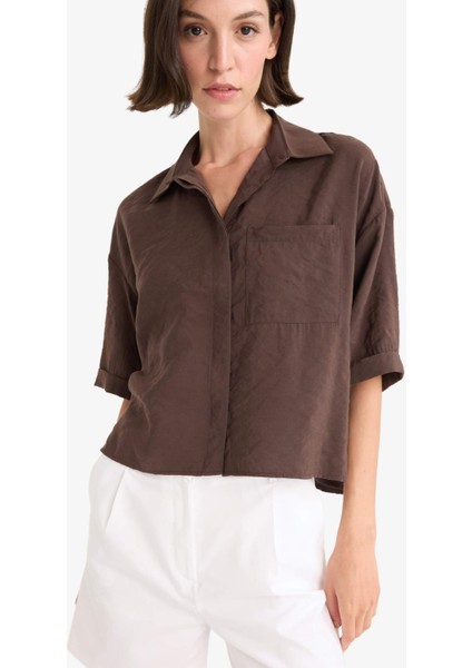 Loose Fit Modal Kısa Kollu Gömlek F9331AX25AU