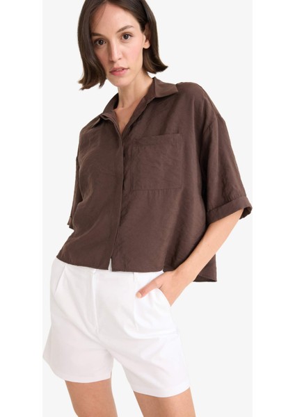 Loose Fit Modal Kısa Kollu Gömlek F9331AX25AU