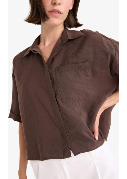 Loose Fit Modal Kısa Kollu Gömlek F9331AX25AU