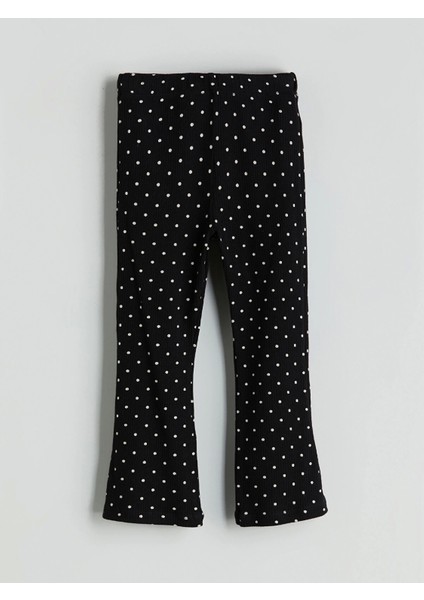 Lcw Kids Siyah Beli Lastikli Desenli Kız Çocuk Tayt
