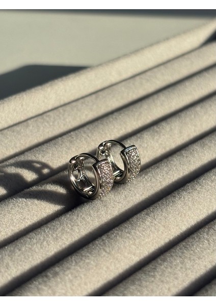 Xuping Çelik Küpe Elva Taşlı Gümüş Renk Kadın Halka Küpe & Işıltılı Paslanmaz Çelik Küpe Modeli Es fırsatları