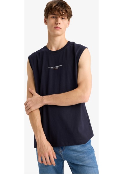 Boxy Fit Baskılı Bisiklet Yaka Atlet G0021AX25HS