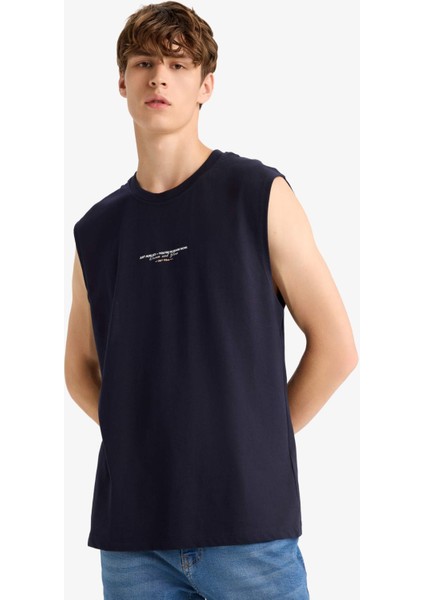 Boxy Fit Baskılı Bisiklet Yaka Atlet G0021AX25HS