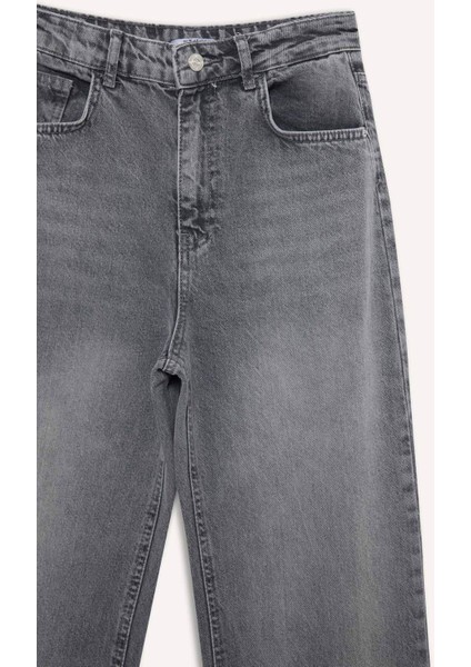 90's Wide Leg Yüksek Bel Uzun Jean Yıkamalı Pantolon F5522AX25AU