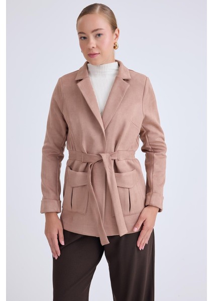 Belden Bağlamalı Süet Ceket indirimleri